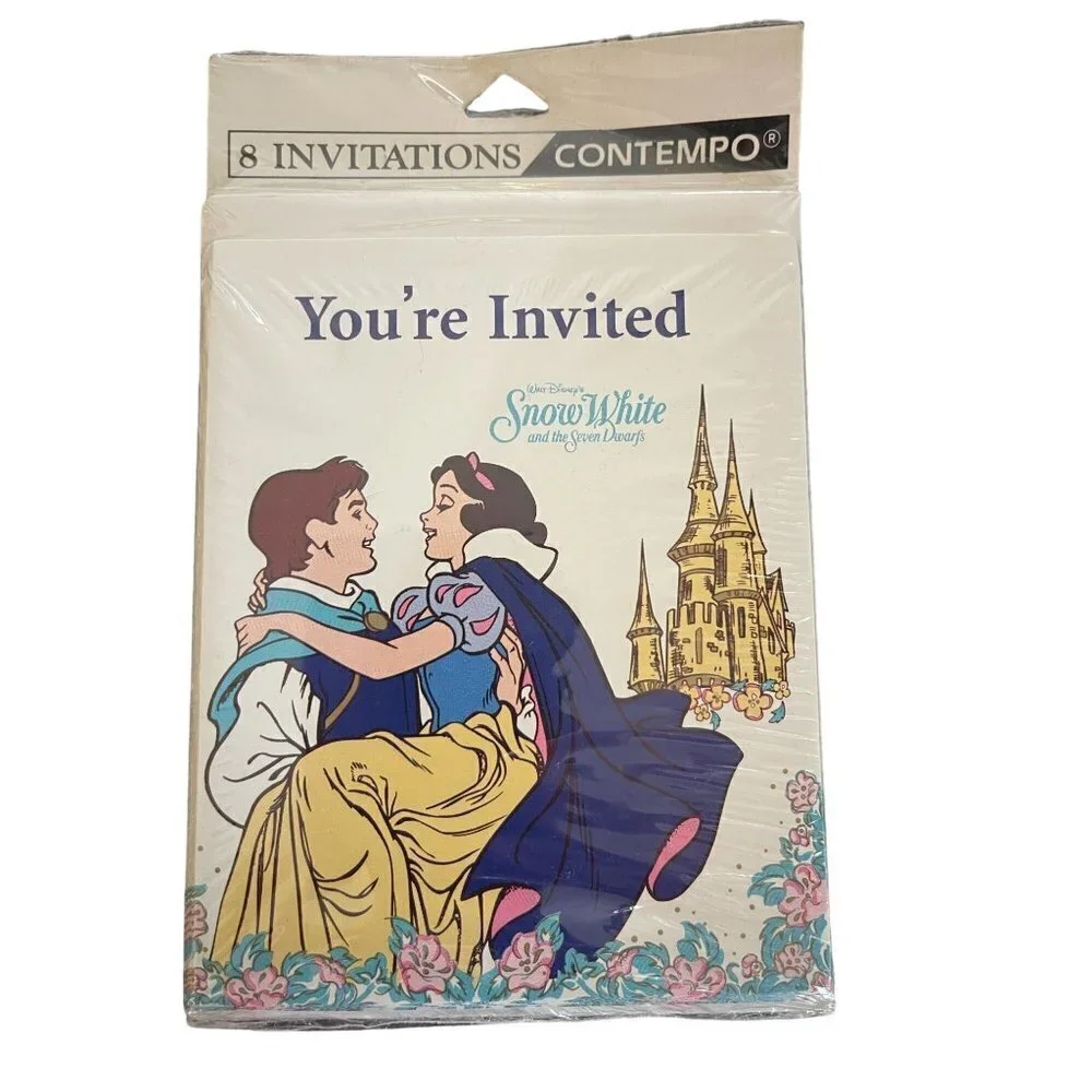 Snow White 4 Packs Contempo Party Invitations Cards (32 Total) With Envelopes